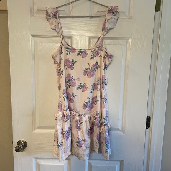 NWT LoveShackFancy Divina Floral Print Mini Dress size 12 in Mauve Rose - Picture 2 of 16